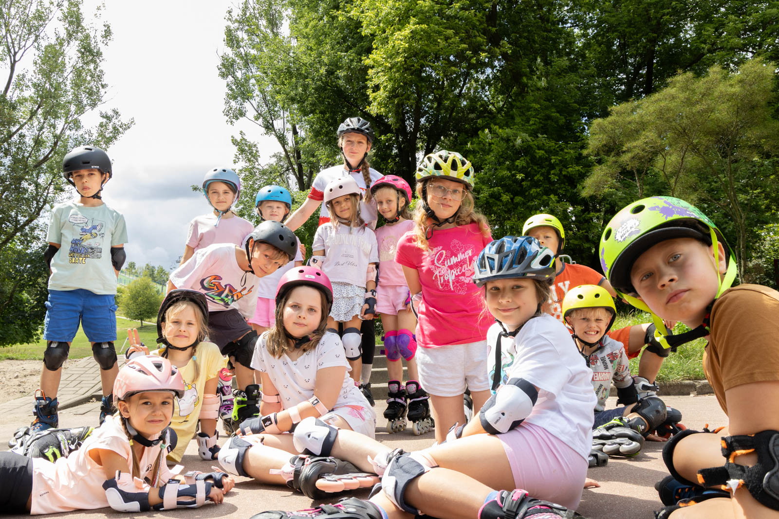 Children at roller-skating day camps