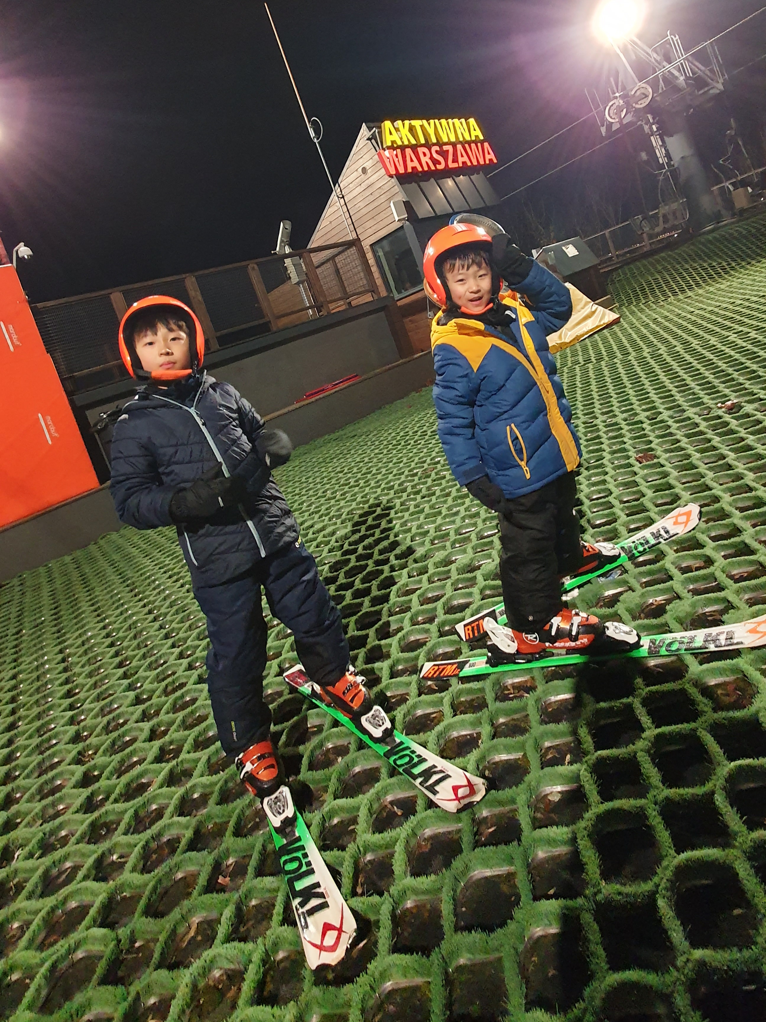 Evening skiing under the floodlights