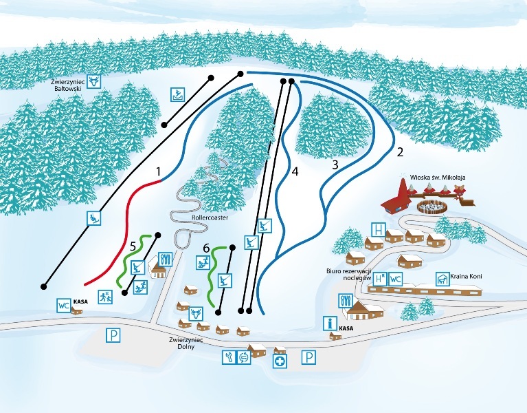 Mapa ośrodka Szwajcaria Bałtowska
